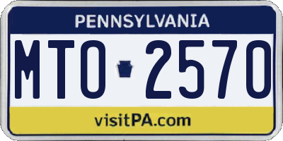 PA license plate MTO2570