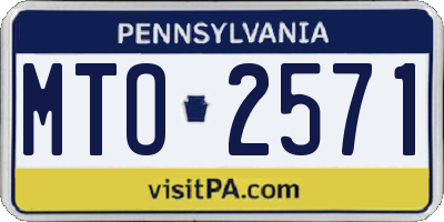 PA license plate MTO2571