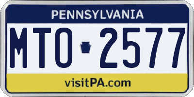 PA license plate MTO2577