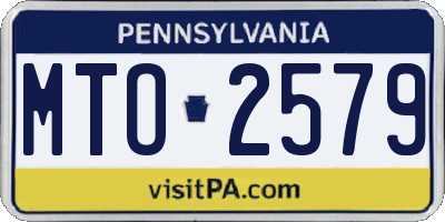 PA license plate MTO2579