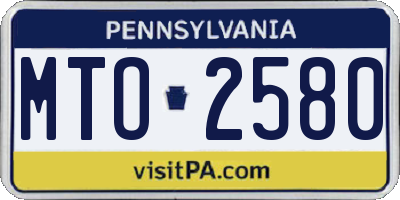 PA license plate MTO2580