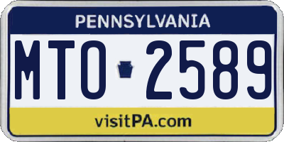 PA license plate MTO2589