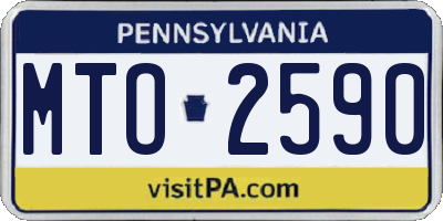 PA license plate MTO2590