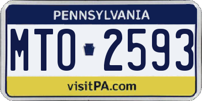 PA license plate MTO2593
