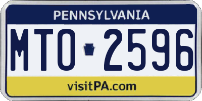 PA license plate MTO2596