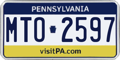 PA license plate MTO2597