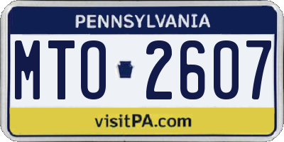 PA license plate MTO2607