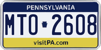 PA license plate MTO2608