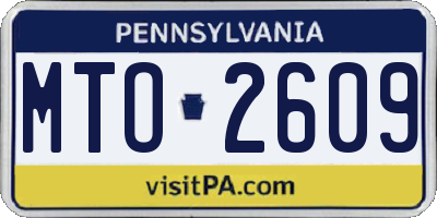 PA license plate MTO2609