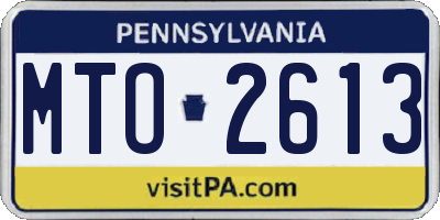 PA license plate MTO2613