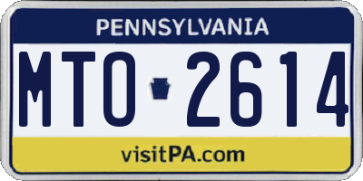 PA license plate MTO2614