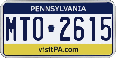 PA license plate MTO2615