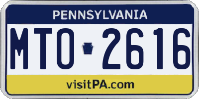 PA license plate MTO2616