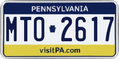 PA license plate MTO2617
