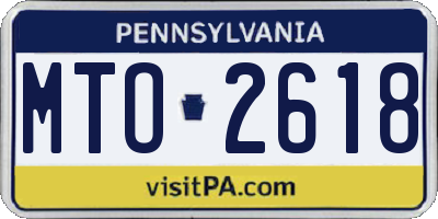 PA license plate MTO2618