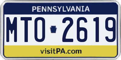 PA license plate MTO2619