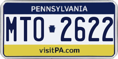PA license plate MTO2622