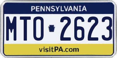 PA license plate MTO2623