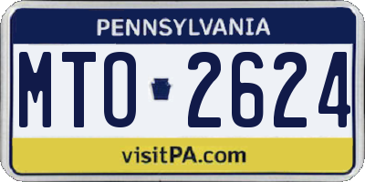 PA license plate MTO2624