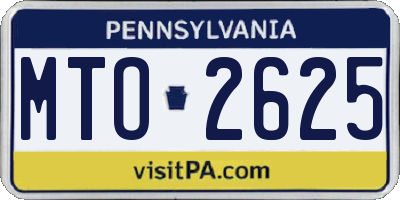 PA license plate MTO2625