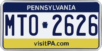 PA license plate MTO2626