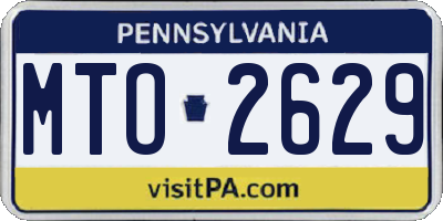 PA license plate MTO2629