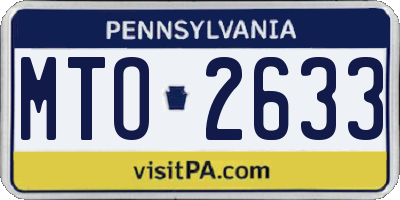 PA license plate MTO2633