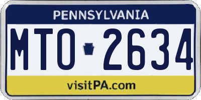 PA license plate MTO2634