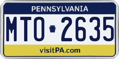 PA license plate MTO2635
