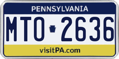 PA license plate MTO2636
