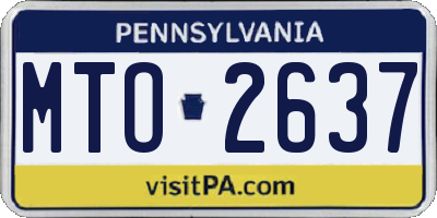 PA license plate MTO2637