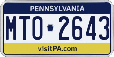 PA license plate MTO2643