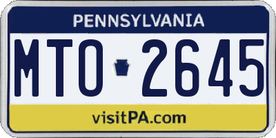 PA license plate MTO2645