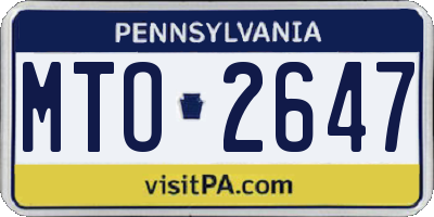 PA license plate MTO2647