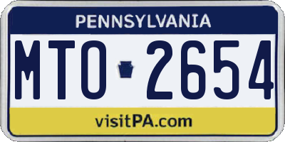 PA license plate MTO2654