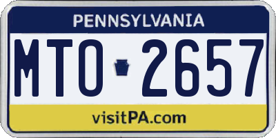 PA license plate MTO2657