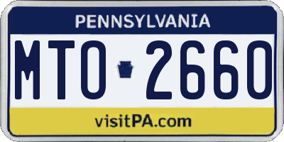 PA license plate MTO2660