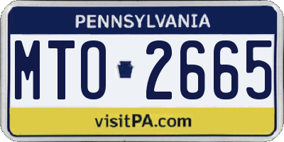 PA license plate MTO2665