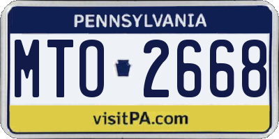 PA license plate MTO2668