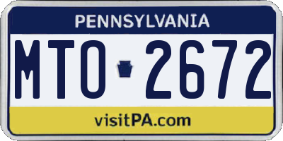 PA license plate MTO2672