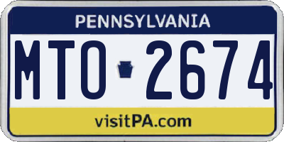 PA license plate MTO2674