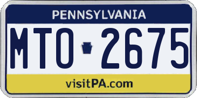 PA license plate MTO2675