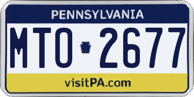 PA license plate MTO2677