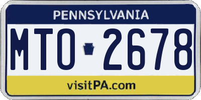 PA license plate MTO2678