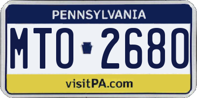 PA license plate MTO2680
