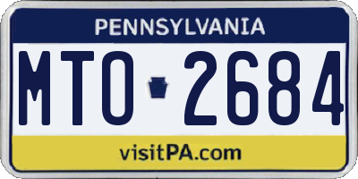 PA license plate MTO2684