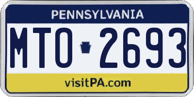 PA license plate MTO2693