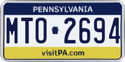 PA license plate MTO2694