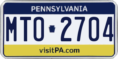 PA license plate MTO2704