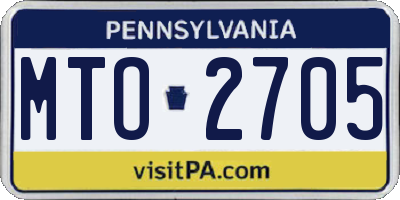 PA license plate MTO2705